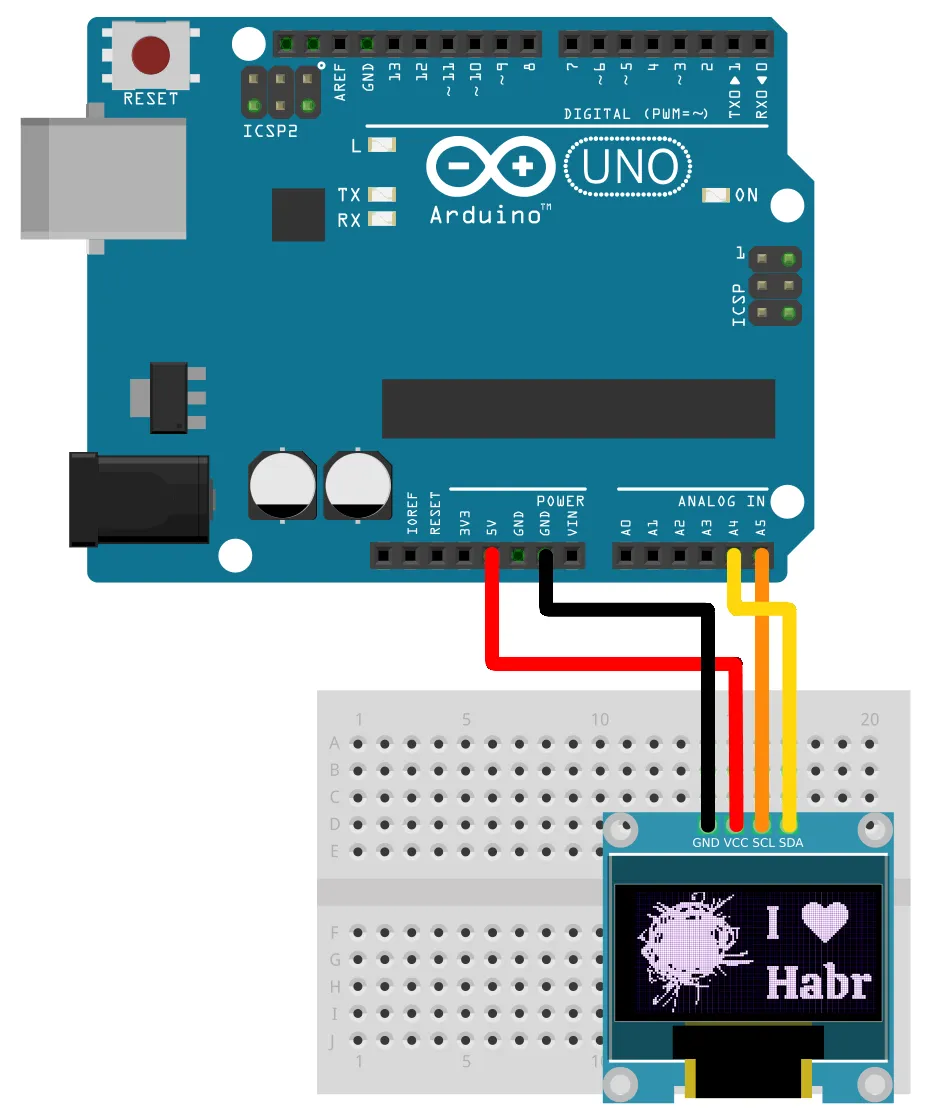 Подключение SSD1306 к Arduino